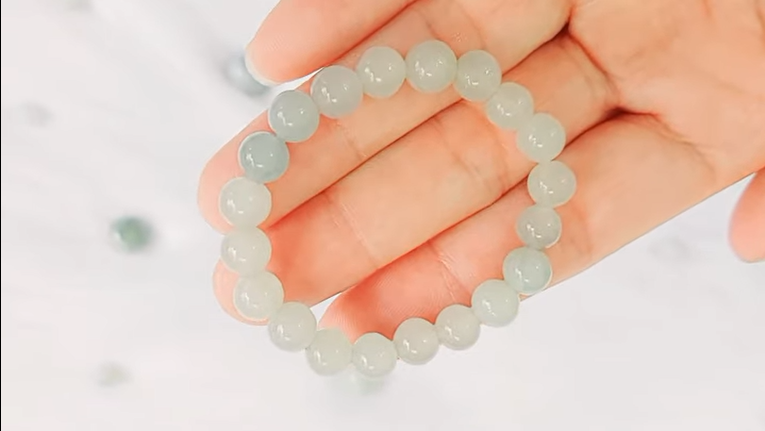 Chuỗi Hạt Đeo Tay Cẩm Thạch Trắng Sữa Cho Nữ