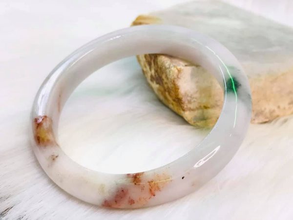 Vòng Tay Jadeite A Điểm Huyết Bản Oval